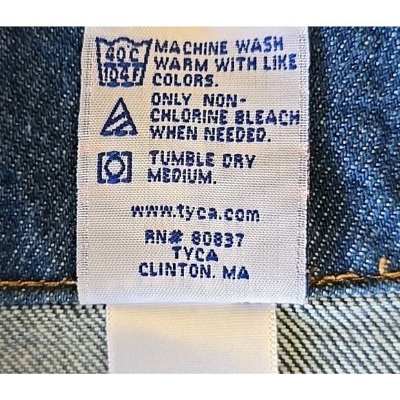 Vtg Tyca Mens Denim Jean Jacket Embossed Guitar Sz M Trucker USA Rockabilly Blue - Picture 8 of 8